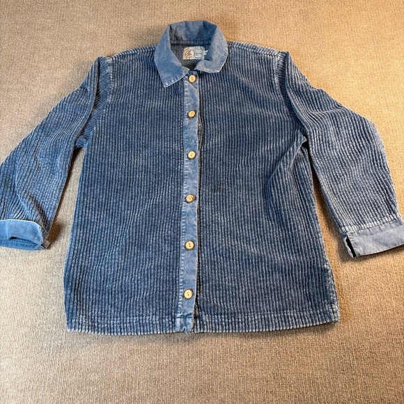 Blue Corduroy Button-Up Shirt 0227 - Picture 1 of 3